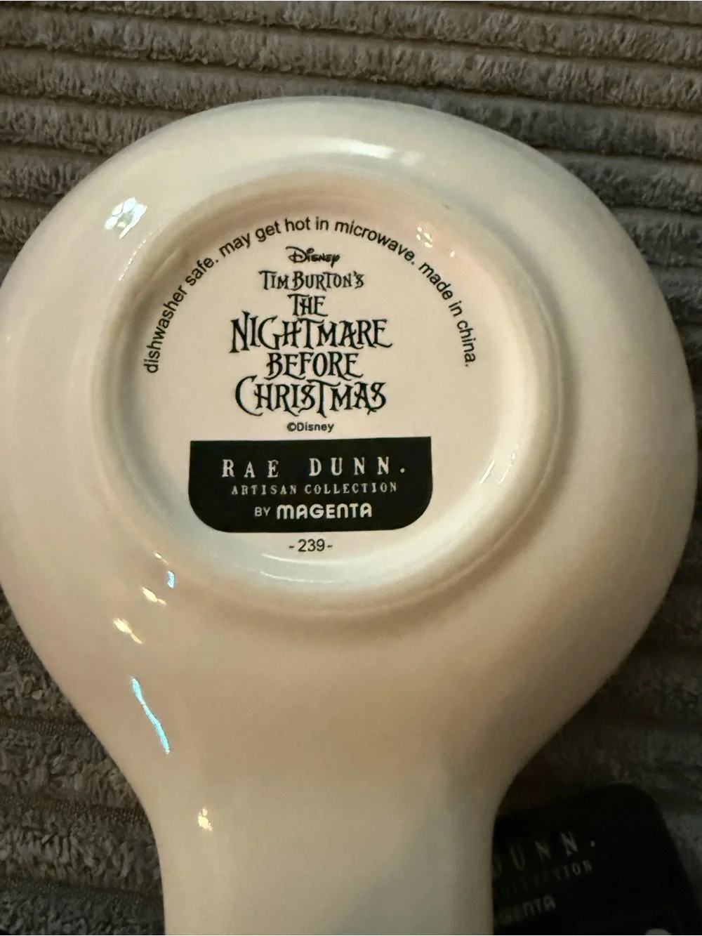 Rae Dunn x Nightmare Before Christmas White Ceramic Spoon Rest- JACK & SALLY